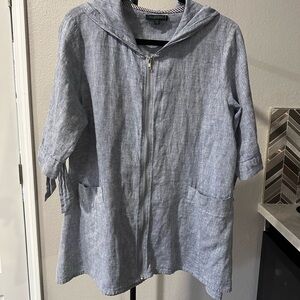 For Cynthia Light Blue Hooded Jacket